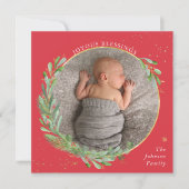 Cartes Pour Fêtes Annuelles Bénédictions Joyeuses Aquarelle Vacances Wreath (Devant)