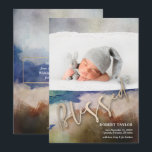 Cartes Pour Fêtes Annuelles BÉNÉFICIER D'Aquarelle Photo Annonces de naissance<br><div class="desc">La photo et l'information de naissance de votre bébé sont accentuées par le mot Bienheureux en or sur un arrière - plan d'aquarelle abstrait. Ajoutez-vous des salutations ou plus de photos à l'arrière. Sélectionnez Matte pour le papier le plus lourd et la haute définition pour une meilleure qualité d'impression.</div>