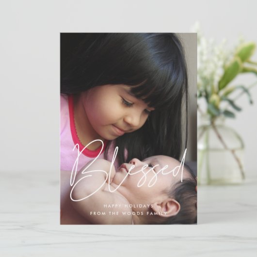 Cartes Pour Fêtes Annuelles Bénéficiez d'une photo Inspirationnelle minimalist (Debout devant)