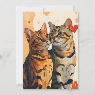 Cartes Pour Fêtes Annuelles Bengals Chats Saint Valentin