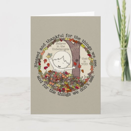 Cartes Pour Fêtes Annuelles Béni et Reconnaissant (Devant)