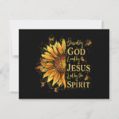 Cartes Pour Fêtes Annuelles Béni Par Dieu - Aimé Par Jésus, Tournesol (Devant)