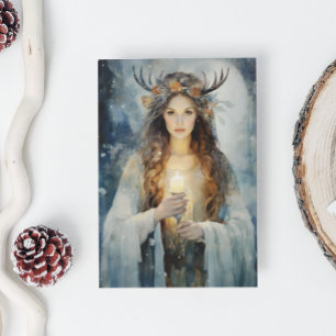 Cartes Pour Fêtes Annuelles Béni Yule Winter Solstice High Priestess 2