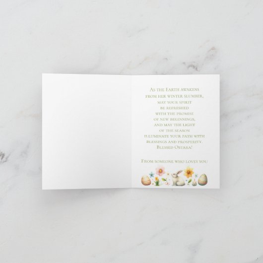 Cartes Pour Fêtes Annuelles Bénie Ostara Païenne Wiccanne Pliée (Intérieur)