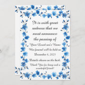 Cartes Pour Fêtes Annuelles Bereavement Funeral Notification of Passing Card (Devant / Derrière)