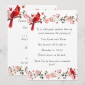 Cartes Pour Fêtes Annuelles Bereavement Funeral Notification of Passing Card (Devant / Derrière)