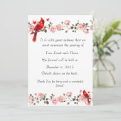 Cartes Pour Fêtes Annuelles Bereavement Funeral Notification of Passing Card (Debout devant)