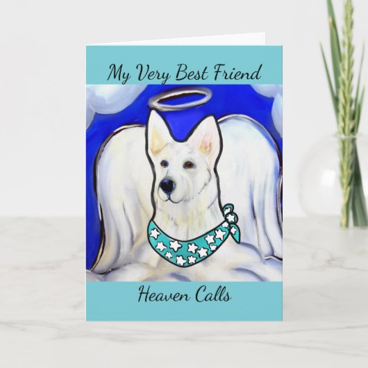 Cartes Pour Fêtes Annuelles Berger allemand blanc (Devant)