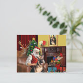 Cartes Pour Fêtes Annuelles Berger allemand de Père Noël (Debout devant)
