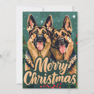 Cartes Pour Fêtes Annuelles Berger allemand Joyeux Noël