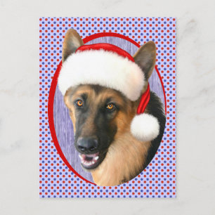Cartes Pour Fêtes Annuelles Berger allemand Noël chapeau de Noël