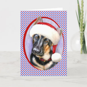 Cartes Pour Fêtes Annuelles Berger allemand Noël Père Noël Pup