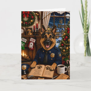 Cartes Pour Fêtes Annuelles Berger Allemand Police Vacances 