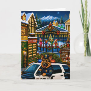 Cartes Pour Fêtes Annuelles Berger Allemand Police Vacances 