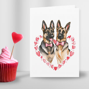 Cartes Pour Fêtes Annuelles Berger allemand Valentines Jour Amour Chien Parent