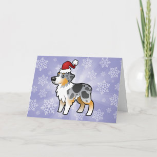 Cartes Pour Fêtes Annuelles Berger australien de Noël