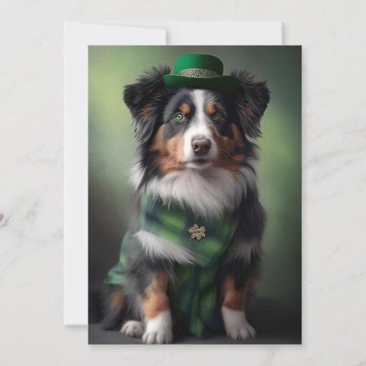 Cartes Pour Fêtes Annuelles berger australien saint patrick (Devant)