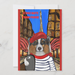 Cartes Pour Fêtes Annuelles Berger Australien Selfie à Paris