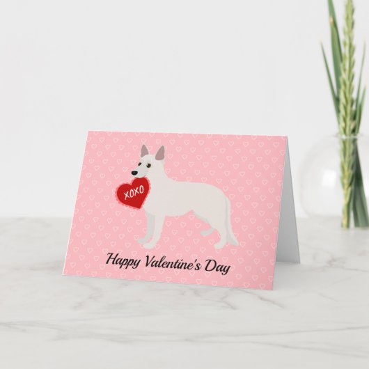 Cartes Pour Fêtes Annuelles Berger blanc allemand Saint-Valentin (Devant)