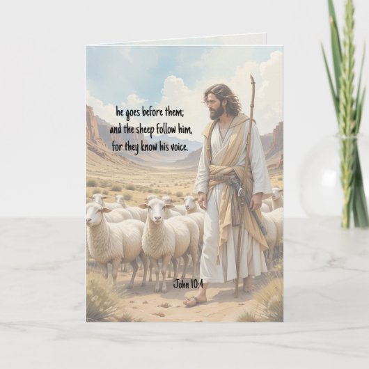 Cartes Pour Fêtes Annuelles Berger va devant eux Écriture biblique (Devant)