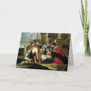 Cartes Pour Fêtes Annuelles Bergers pleins d'adoration du 17ème siècle