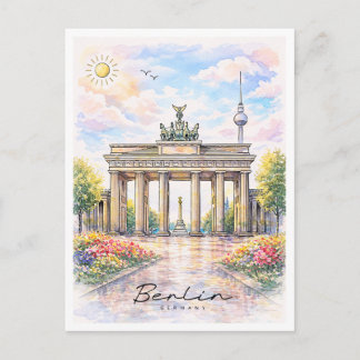 Cartes Pour Fêtes Annuelles Berlin Brandenburg Gate Watercolor | Germany