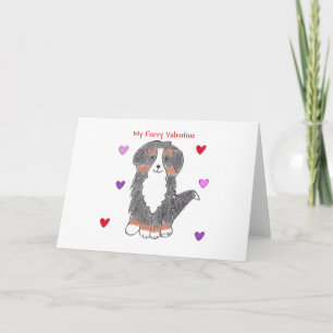 Cartes Pour Fêtes Annuelles Bernese Mountain Dog Furry Valentine