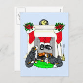 Cartes Pour Fêtes Annuelles Bernese Mt Chien Père Noël Dégage Dans (Devant / Derrière)