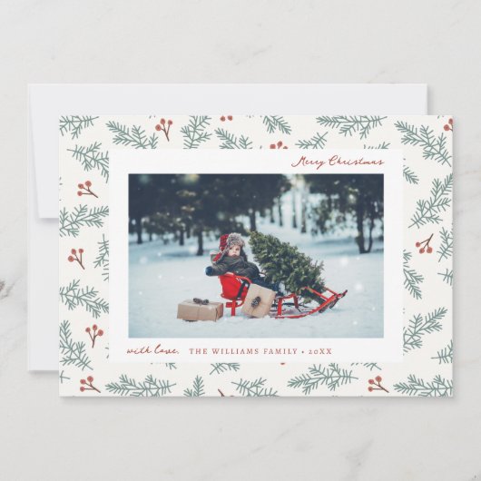 Cartes Pour Fêtes Annuelles Berries Botanical Holiday Card (Devant)