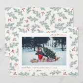 Cartes Pour Fêtes Annuelles Berries Botanical Holiday Card (Devant / Derrière)