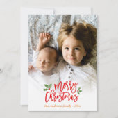 Cartes Pour Fêtes Annuelles Berries de Noël moderne Snowflake Enfants Photo (Devant)