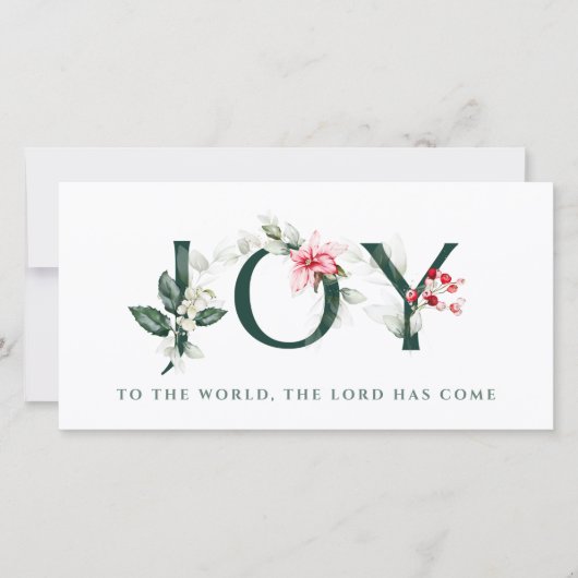 Cartes Pour Fêtes Annuelles Berries d'hiver | Lettres de Noël | JOY (Devant)