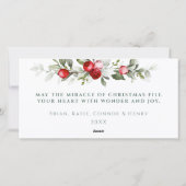 Cartes Pour Fêtes Annuelles Berries d'hiver | Lettres de Noël | JOY (Dos)