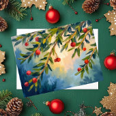 Cartes Pour Fêtes Annuelles Berries et verdure | Joyeux Noël