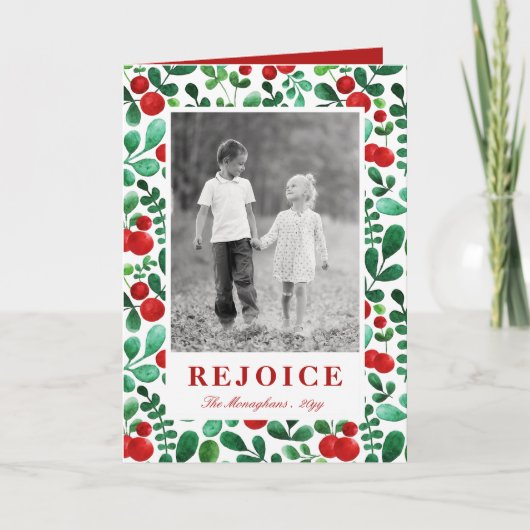 Cartes Pour Fêtes Annuelles Berries fraîches photo verticale (Devant)