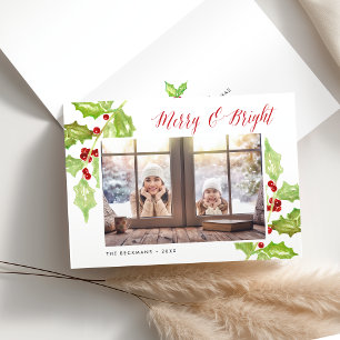 Cartes Pour Fêtes Annuelles Berry & Bright   Holiday Photo Folded