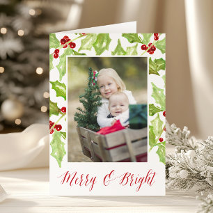 Cartes Pour Fêtes Annuelles Berry & Bright Holiday Photo Folded
