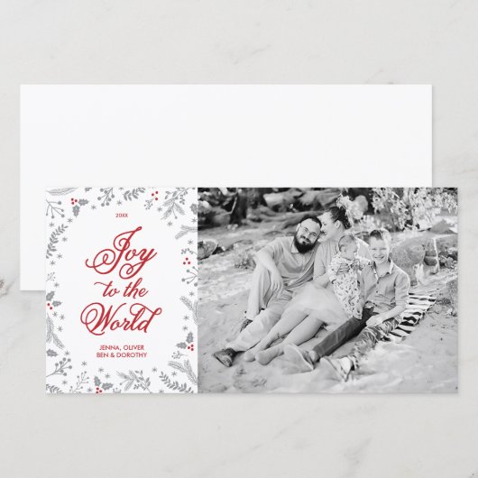 Cartes Pour Fêtes Annuelles Berry d'hiver Noël Holiday One Side (Devant / Derrière)