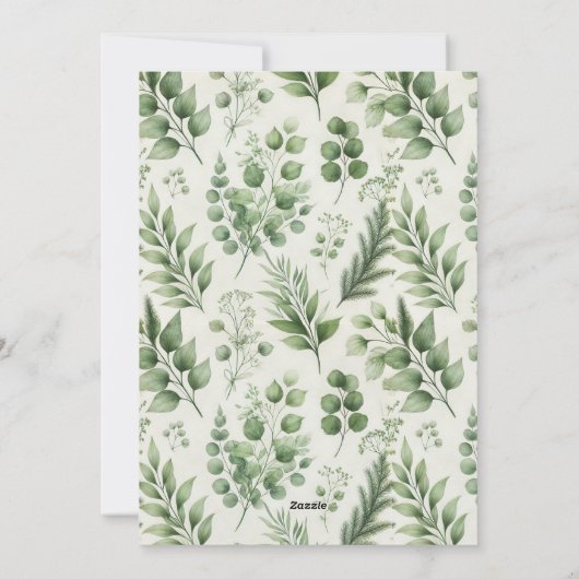 Cartes Pour Fêtes Annuelles Berry rouge et feuillage vert Noël (Dos)