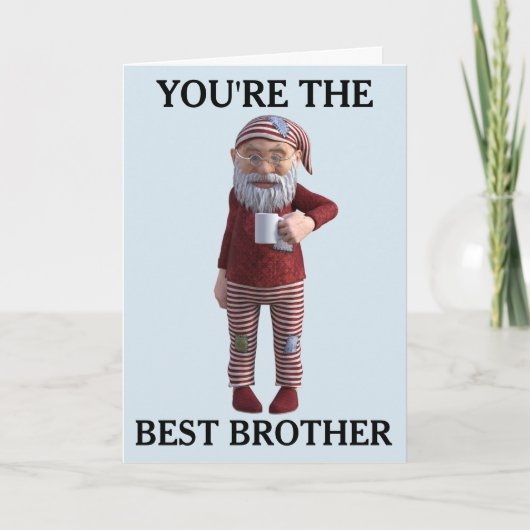 CARTES POUR FÊTES ANNUELLES BEST BROTHER BIRTHDAE GNOME ELF CARD (Devant)
