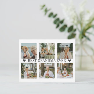 Cartes Pour Fêtes Annuelles Best Grandma Ever Photo Collage – Gift with Hearts
