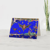 Cartes Pour Fêtes Annuelles BESTIAIRE MÉDIÉVAL, FORÊT D'ANIMAUX VOLANTS chauve (Devant)