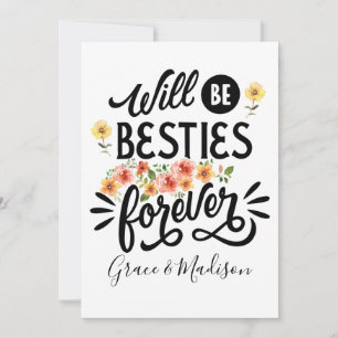 Cartes Pour Fêtes Annuelles Besties pour la vie BFF Friends Forever Cadeau