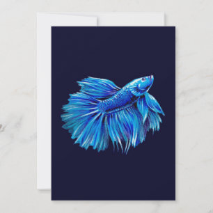 Cartes Pour Fêtes Annuelles Bêta bleu poisson dans la marine Aquarium Lover