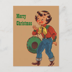 Cartes Pour Fêtes Annuelles Betty the Cowgirl Joyeux Noël