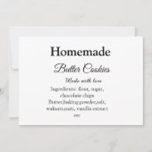 Cartes Pour Fêtes Annuelles Beurre fait maison biscuits faits avec amour ajout (Devant)