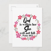 Cartes Pour Fêtes Annuelles Bible chrétienne Verse Psaume 46:5 Fleur (Devant / Derrière)