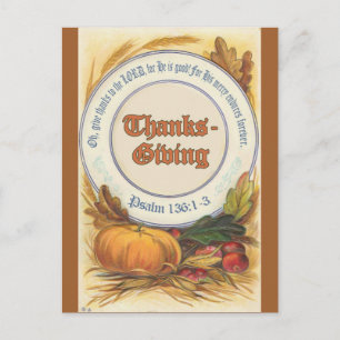 Cartes Pour Fêtes Annuelles Bible chrétienne Verse Thanksgiving