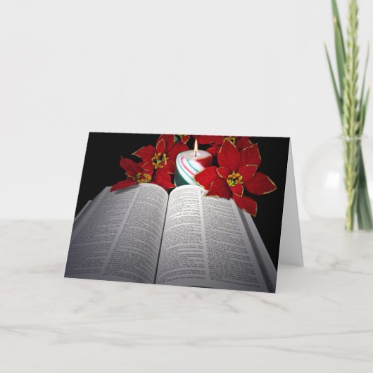 Cartes Pour Fêtes Annuelles Bible de Noël à la bougie (Devant)