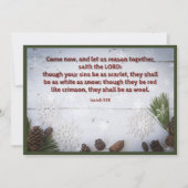 Cartes Pour Fêtes Annuelles Bible Verse Bois Rustique Snowflakes Noël (Devant)